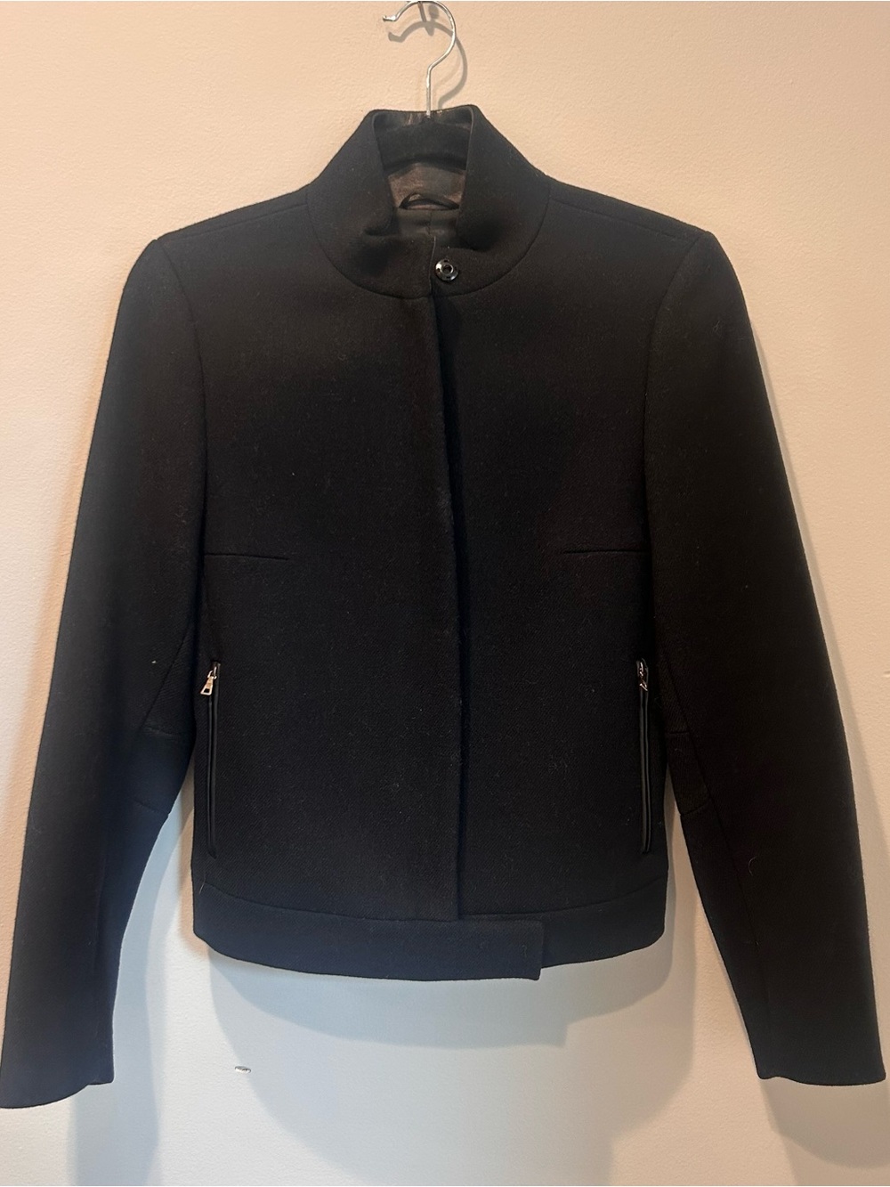 Prada Black Stand-Collar Wool Jacket
